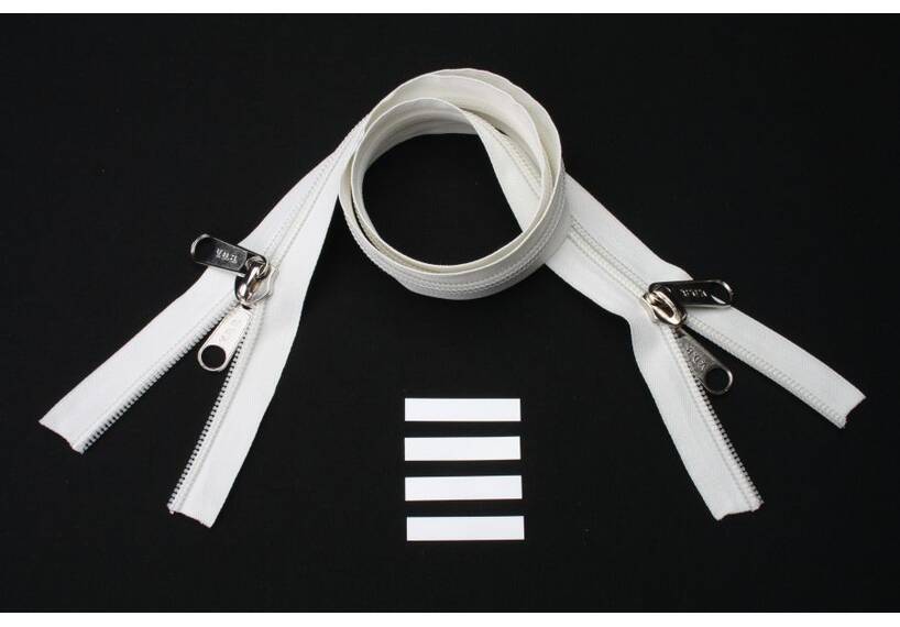 ESVO zip-fastener 10 mm closed end two-way X-form white