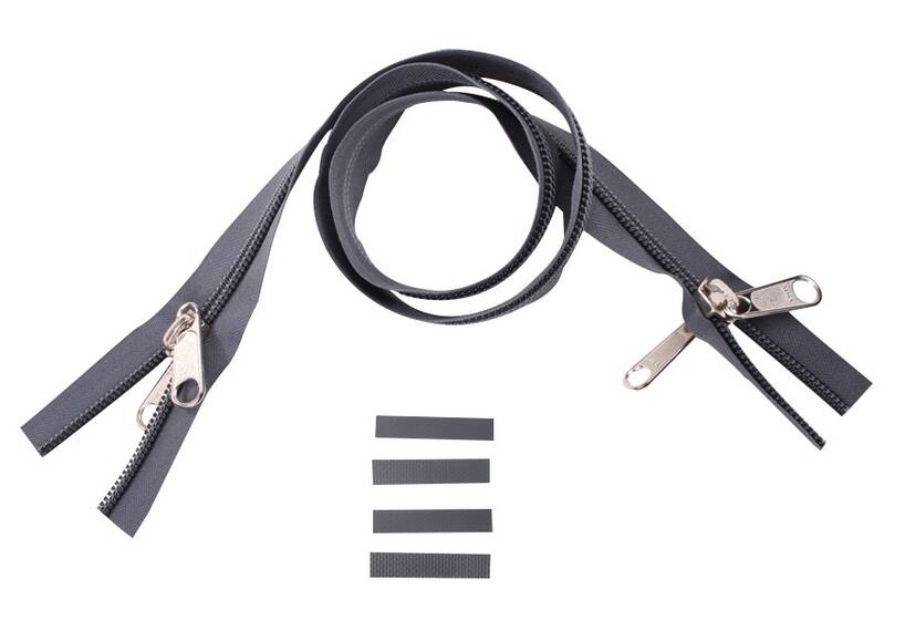 YKK rits 10 mm 2-weg niet deelbaar grijs X-vorm