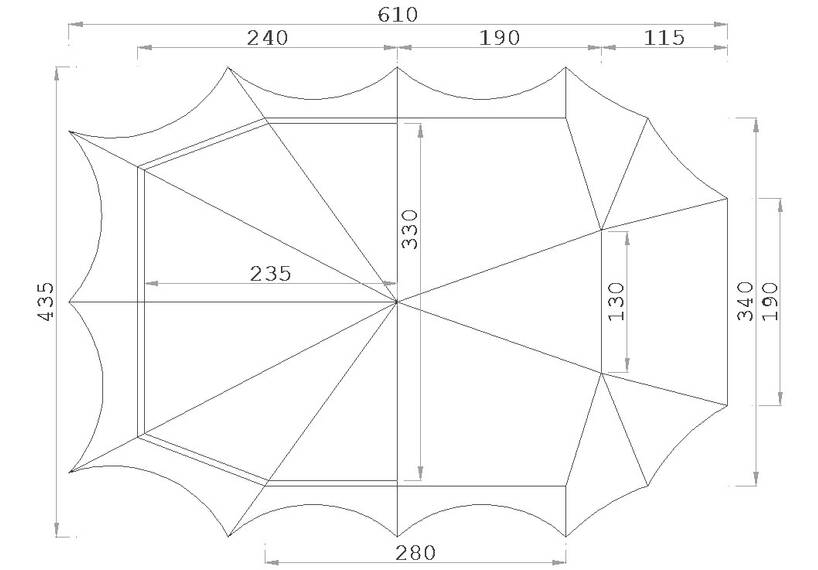 Piramidetent / Dubbeldaks tent Bedouin 340