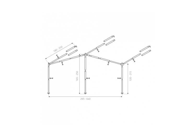 Luifelframe 25/22 aluminium + powergrip