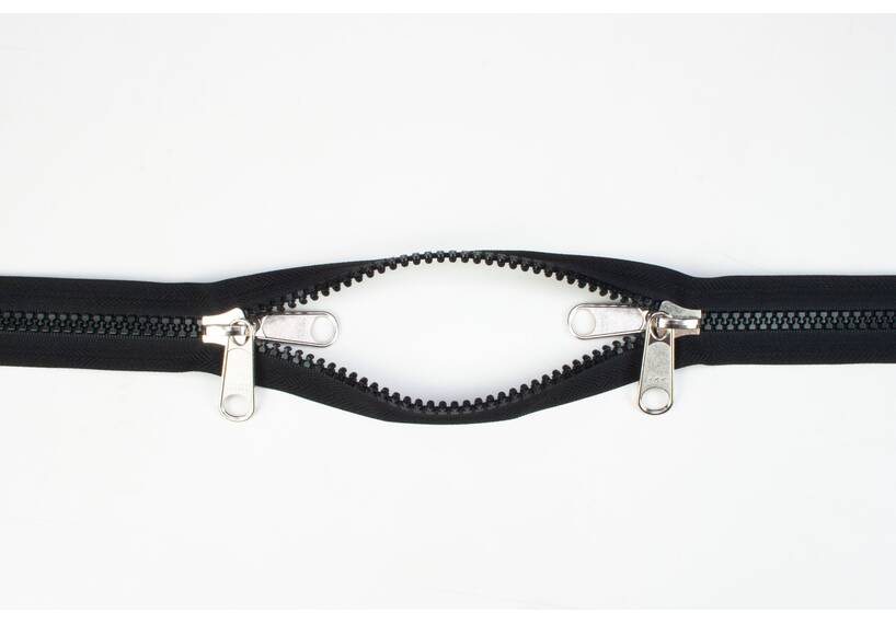 YKK VISLON Profilreißverschlüsse 8,6 mm 10 V nicht teilbar O-form schwarz