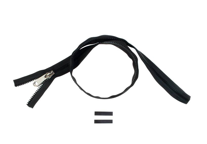 YKK VISLON bloktandrits 8,6 mm 10V niet-deelbaar zwart met metalen schuiver