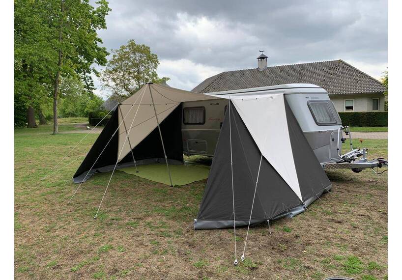ERIBA luifel met aanritsbare zijschermen, op maat gemaakt in elke kleurstelling