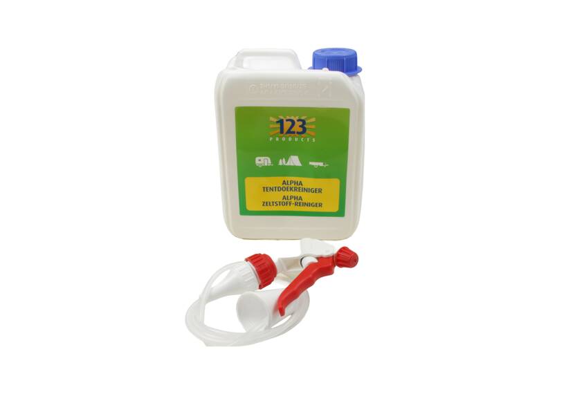 123 Products Alpha doekreiniger voor alle soorten tentdoek, 2,5 liter