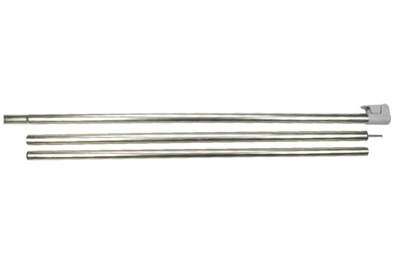 ESVO verstelbare stalen luifelstok 25/22 mm 170-245 cm, 3-delig + Powergrip