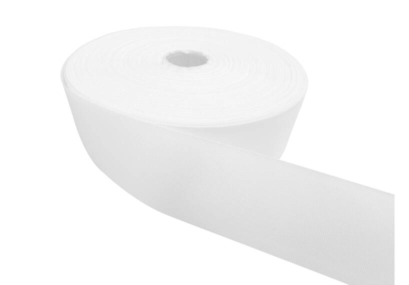 Bias tape roll of 100 metres 40 mm polyester white