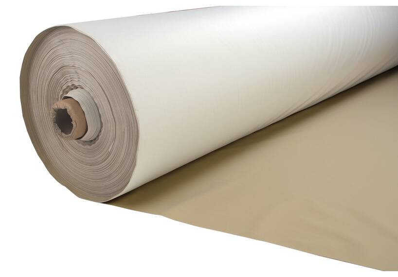 Waterdichte stretch stof zand. Polyester. 150cm.