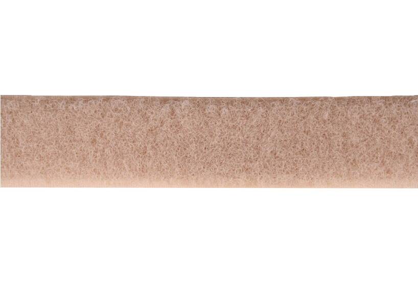 Klittenband 30 mm beige, zachte zijde, lus