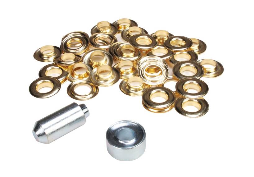 Set ESVO eyelets Ø 12 mm brass, 25 pieces