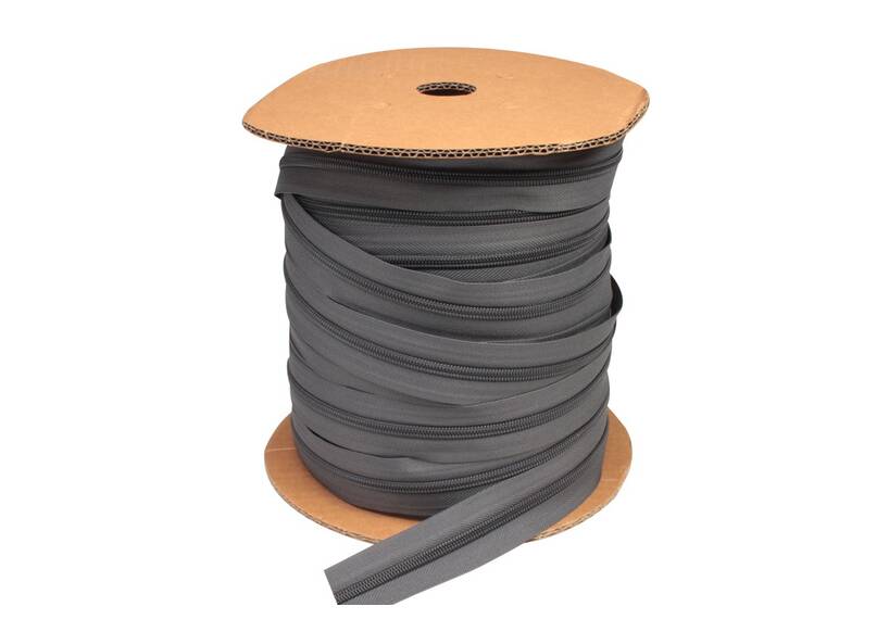 YKK ritsband 8 mm niet deelbaar, grijs