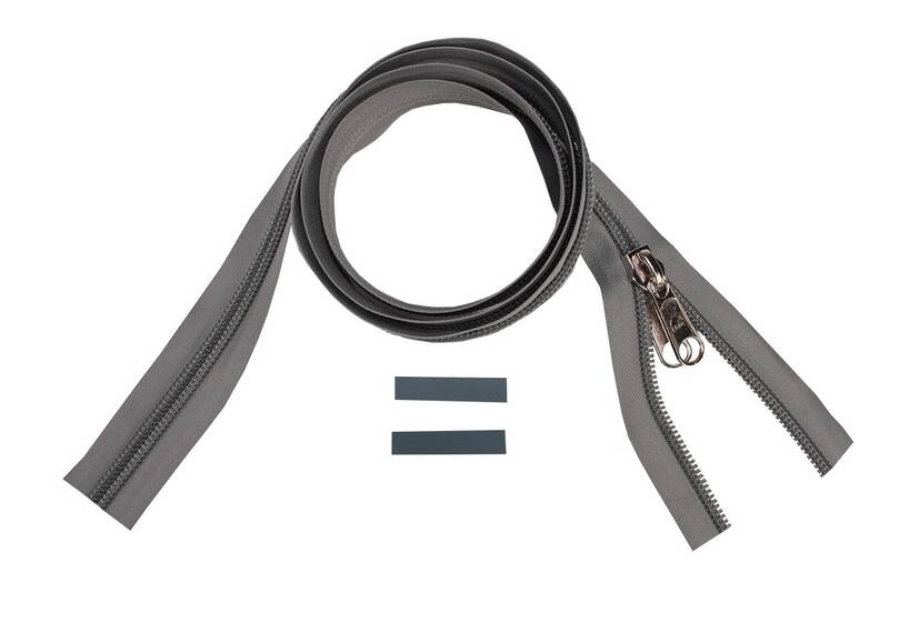 ESVO zip-fastener 10 mm closed end, grey