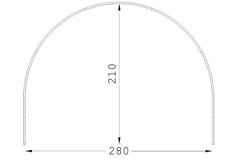 ESVO boogstok voorgebogen aluminium 280-300 cm