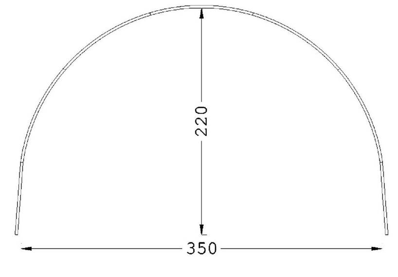 ESVO boogstok voorgebogen aluminium 350-370 cm
