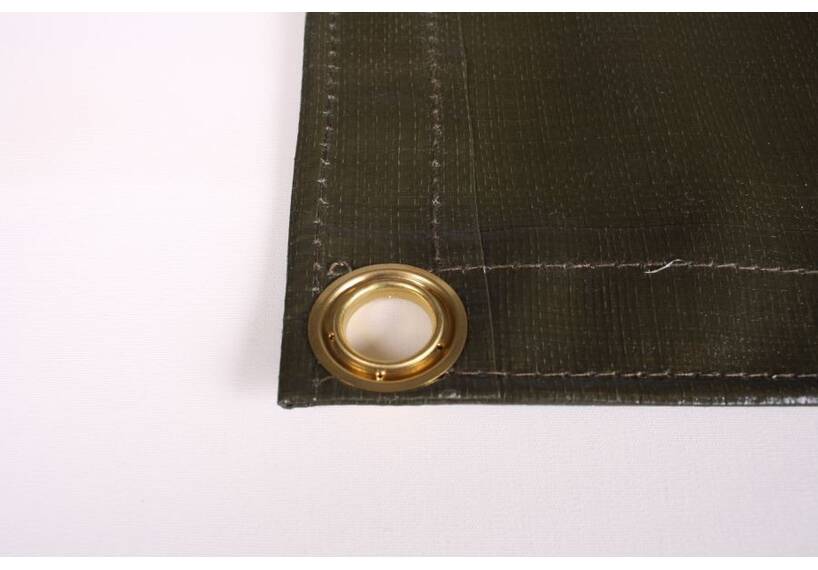 Thick tarpaulin sheet, 300x400cm, green, heavy duty detail