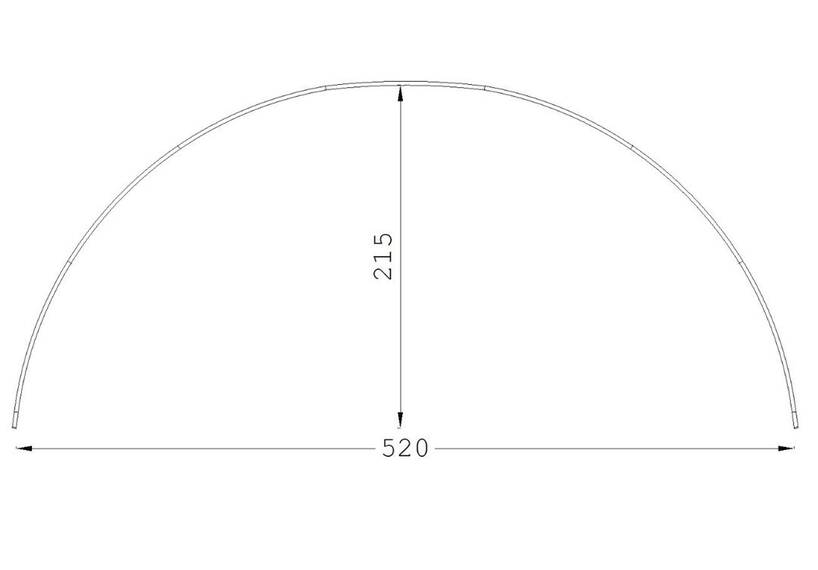 ESVO boogstok voorgebogen aluminium 520-215 cm