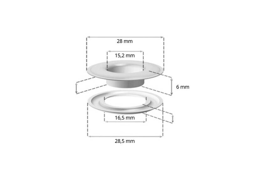 Set ESVO zeilringen Ø 16 mm messing, 25 stuks