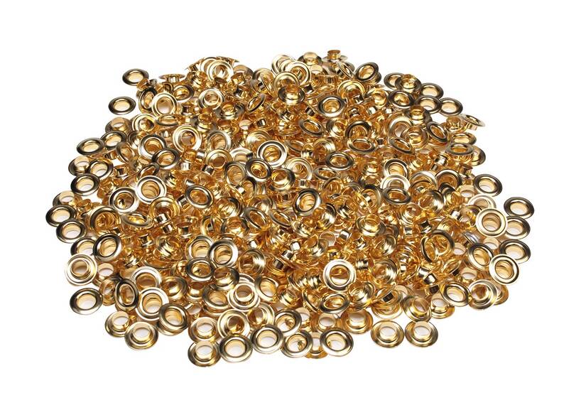 Set ESVO eyelets Ø 10 mm brass, 500 pieces