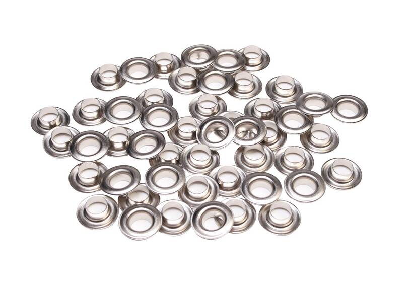 Zeilogen Ø 10 mm messing vernikkeld, set van 50 stuks