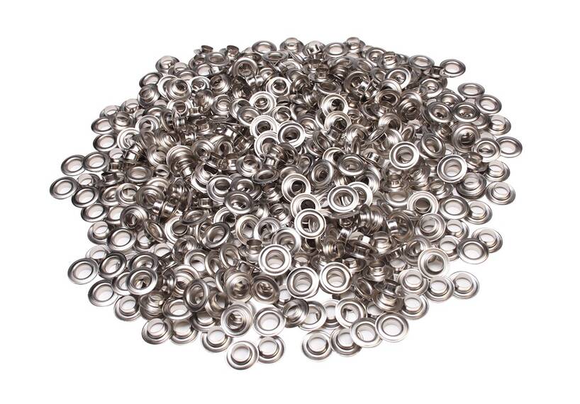 Set ESVO zeilringen Ø 10 mm messing vernikkeld, 500 stuks