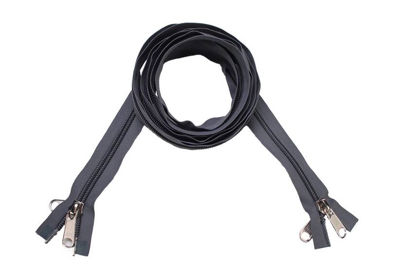 YKK rits 10 mm dubbel deelbaar grijs, 500 cm
