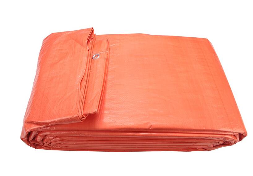 Tarpaulin sheet, waterproof cover, 400x600cm, orange, economy