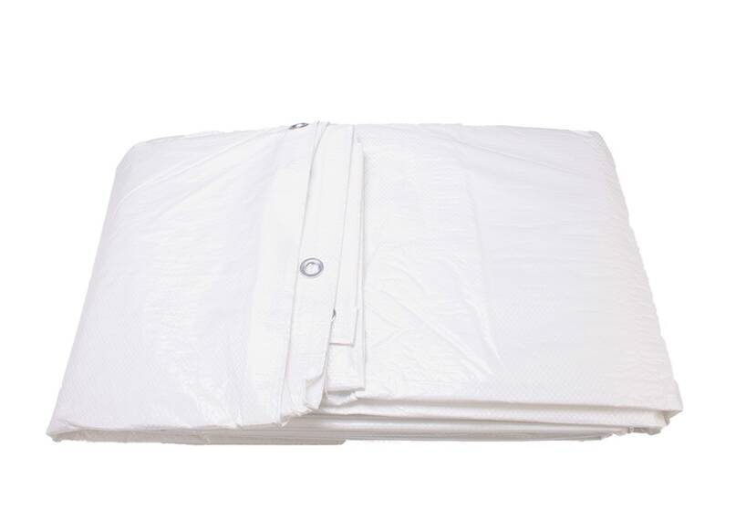 Tarpaulin sheet, waterproof cover, 800x1000cm, white, economy