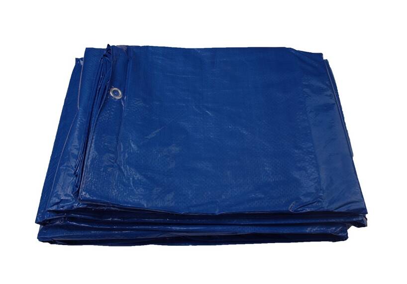 Tarpaulin sheet, 200 x 300 cm, blue, with eyelets, waterproof, 100, economy