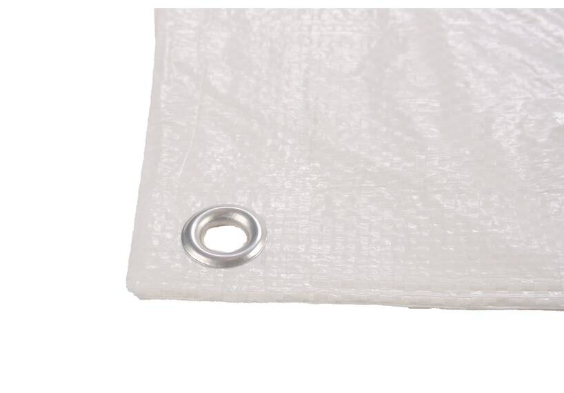 Tarpaulin sheet, 800 x 1000 cm, white, with eyelets, waterproof, 100, economy
