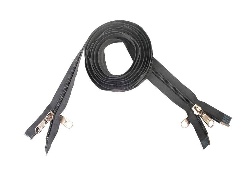 ESVO zip-fastener 10 mm with two ways open end grey,  250 cm / 98.4 inch